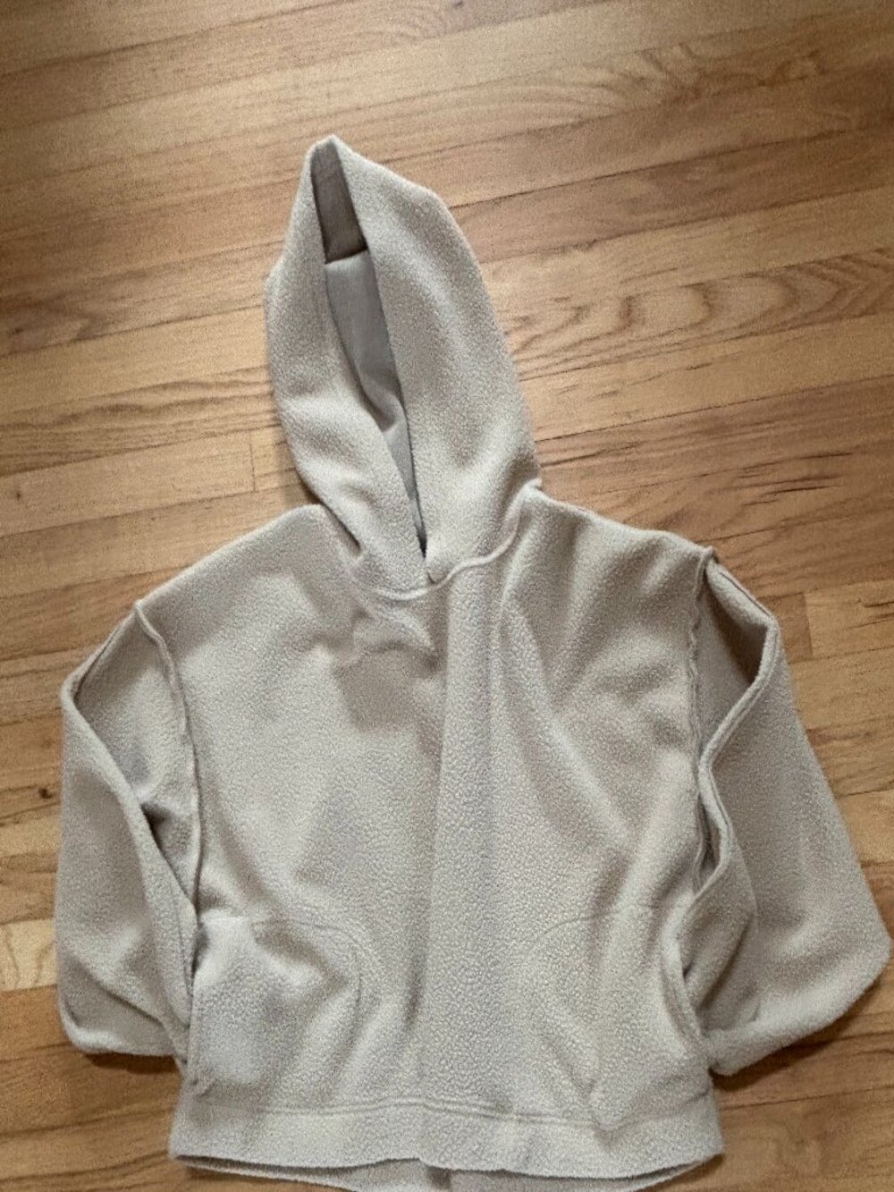 We The Free Hoodie - Beige Fleece Cropped Oversized Pullover size L